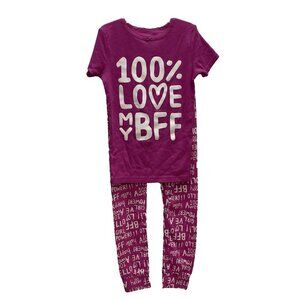 Carters Girls Pajamas Set PJs Pants Top Size 8 Short Sleeve Pink Cotton Snug Fit